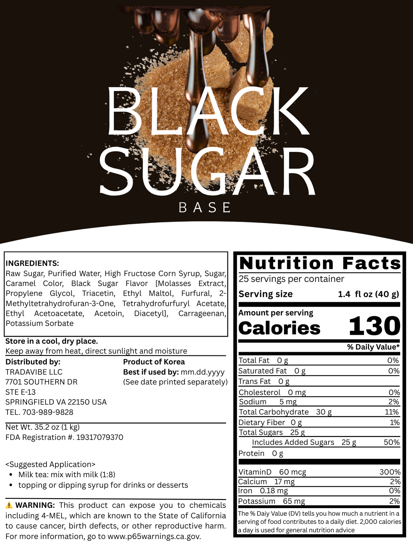 Black Sugar Base 1kg (2.2lbs)